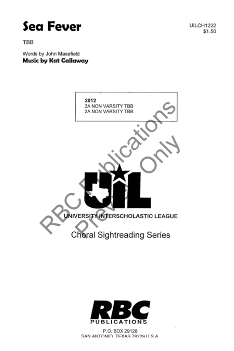Sea Fever (TBB) 3-Part scores gallery preview page 2