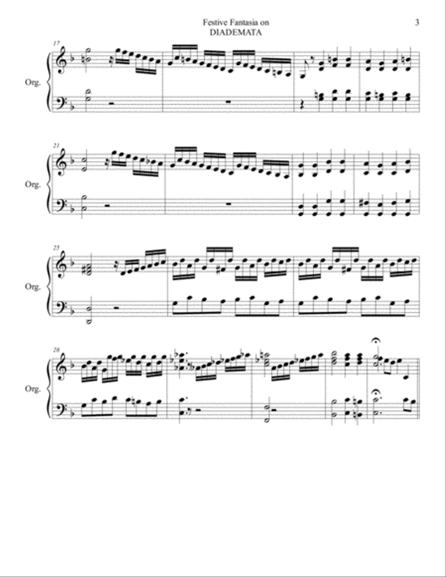 Festive Fantasia on Diademata Organ Solo scores gallery preview page 3