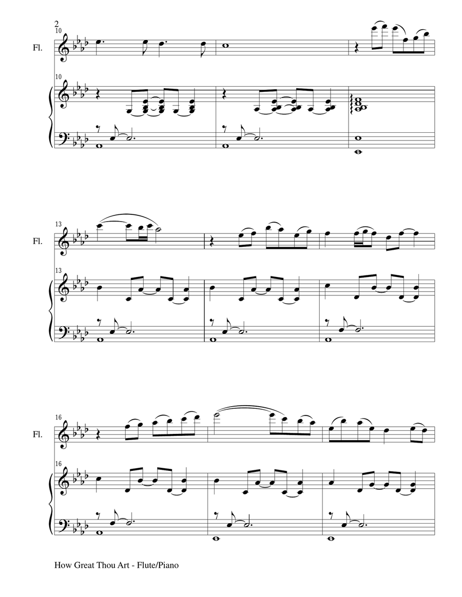 Gary Lanier: HYMNS of PRAISE and ADORATION (Duets for Flute & Piano) Woodwind Duet scores gallery preview page 3