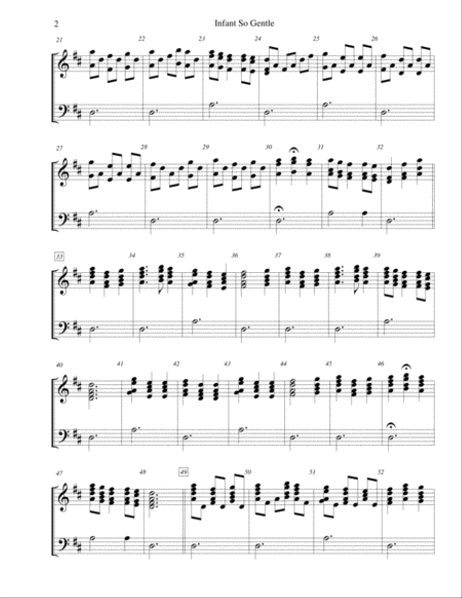 Infant So Gentle - for 3-octave handbell choir 3-Octaves scores gallery preview page 2