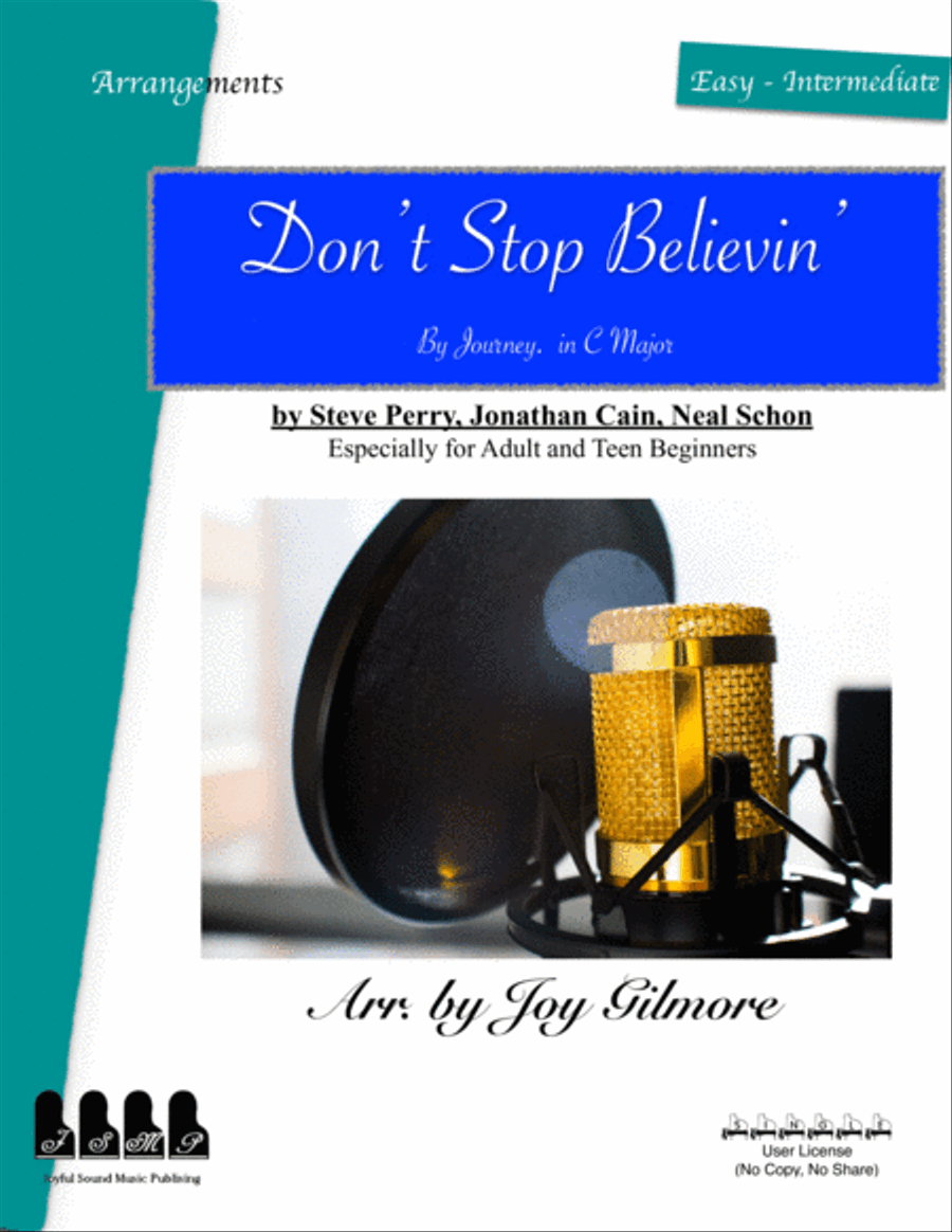 Don't Stop Believin' Easy Piano scores gallery preview page 1