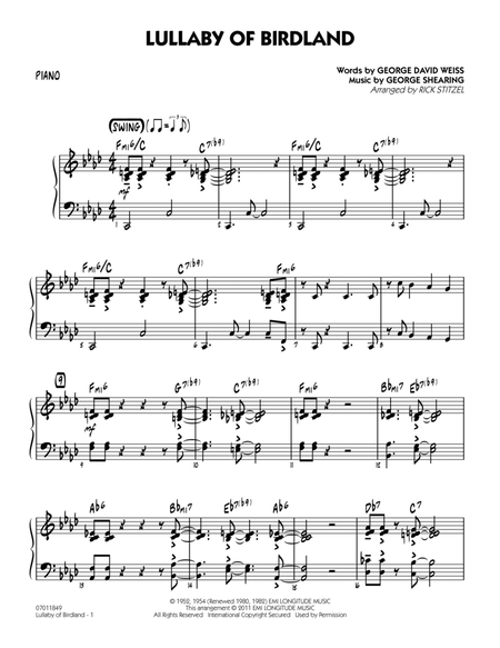 Lullaby Of Birdland - Piano