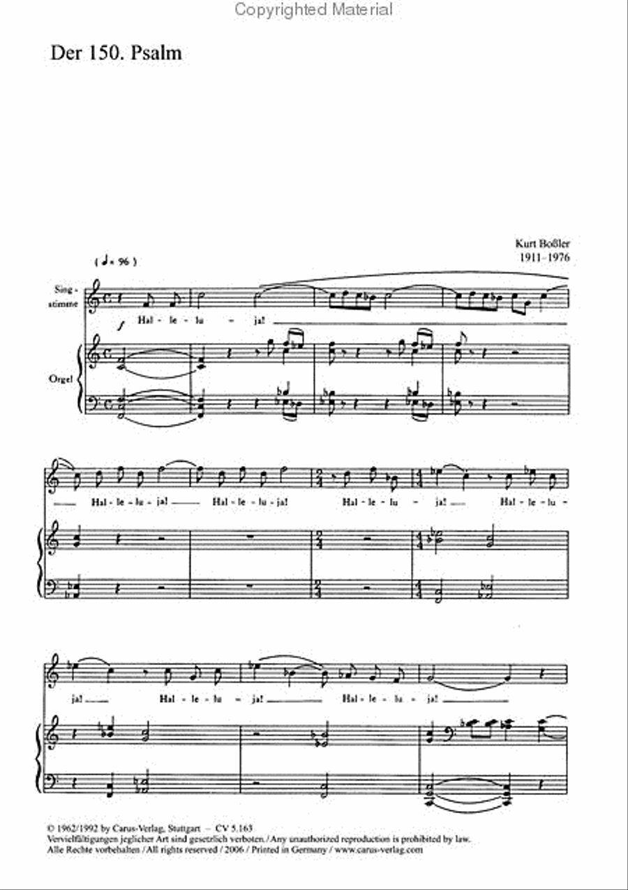 Psalm 150 (Der 150. Psalm) Tenor Voice scores gallery preview page 2