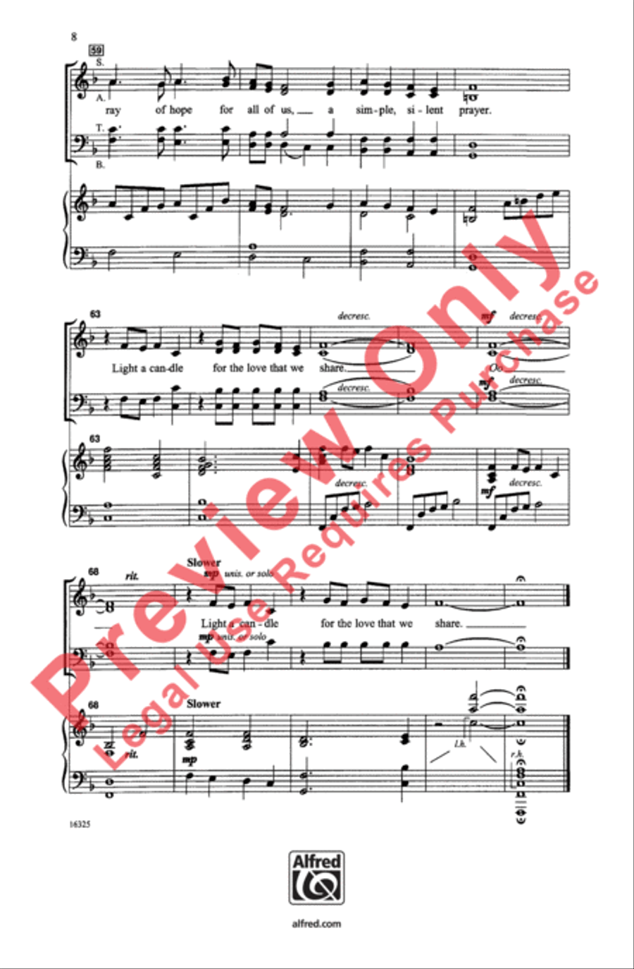 Light a Candle 4-Part scores gallery preview page 8