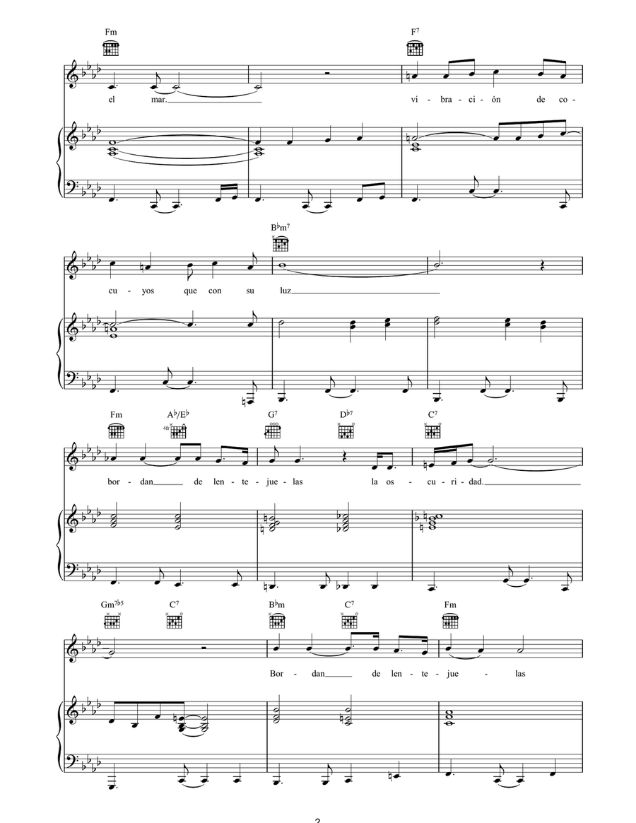 Noche Criolla Piano, Vocal, Guitar scores gallery preview page 2