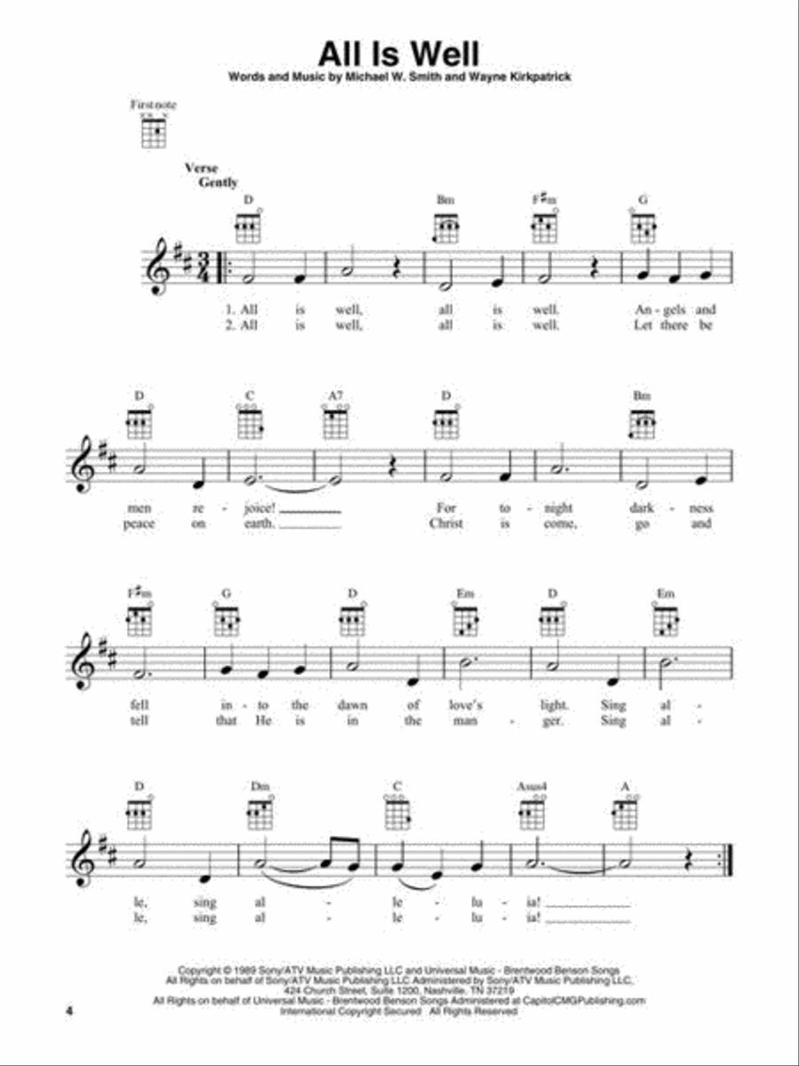 100 Most Beautiful Christmas Songs Ukulele scores gallery preview page 5