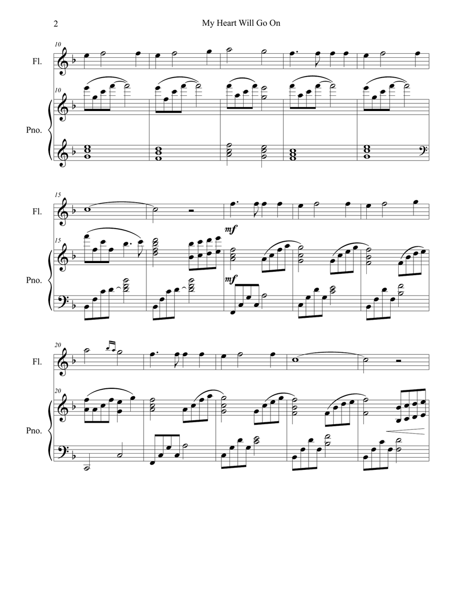 My Heart Will Go On (Love Theme from Titanic) Flute Solo scores gallery preview page 2