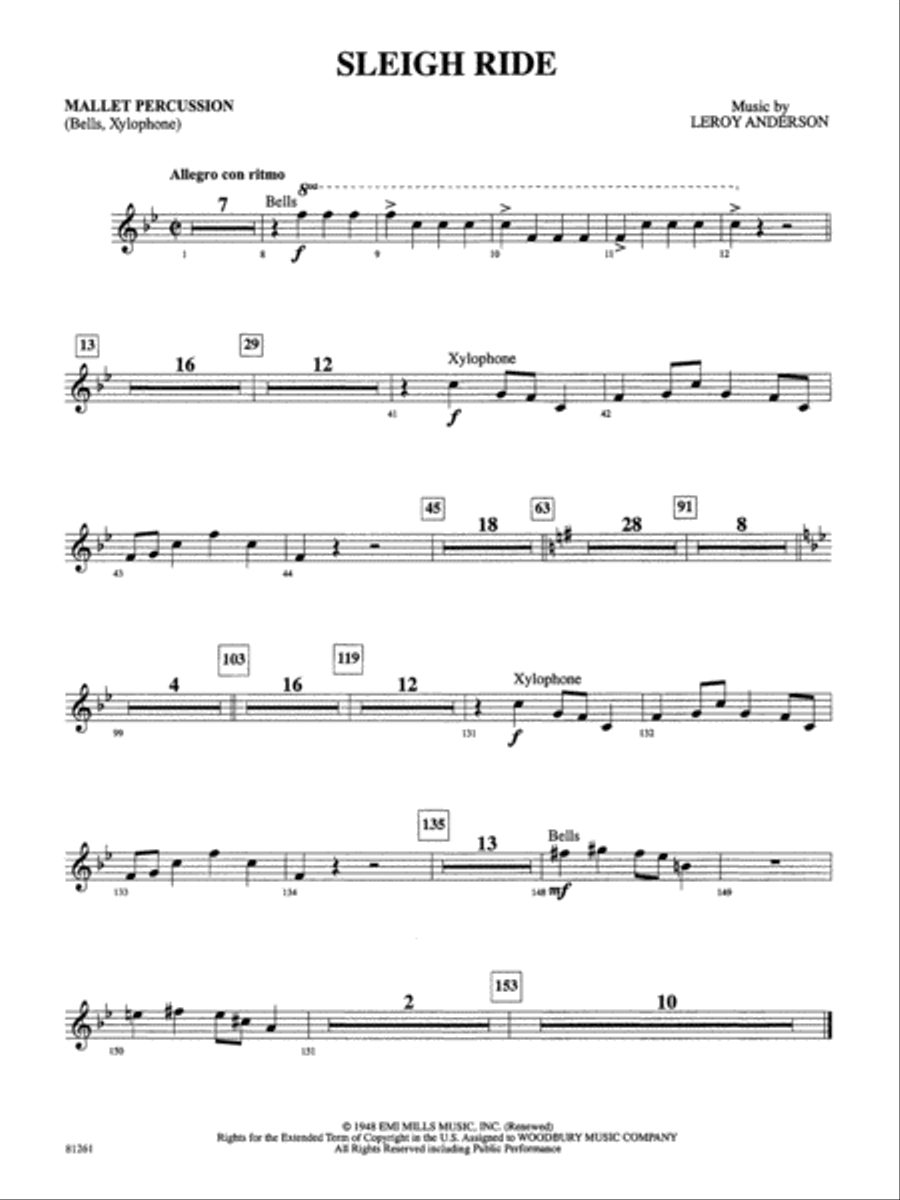 Sleigh Ride: Mallets Full Orchestra scores gallery preview page 1