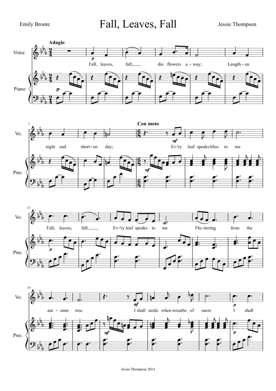 Fall, Leaves, Fall Voice scores gallery preview page 1