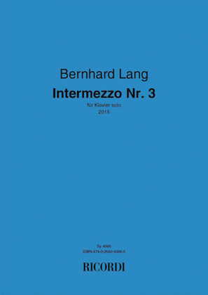 Book cover for Intermezzo No. 3