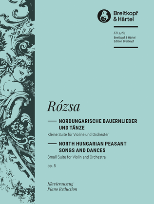 Book cover for North Hungarian Peasant Songs and Dances Op. 5