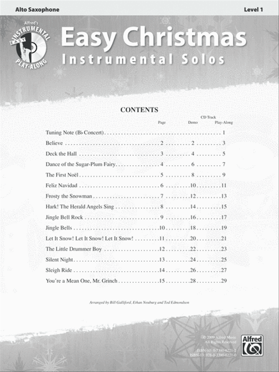 Easy Christmas Instrumental Solos, Level 1 image number null