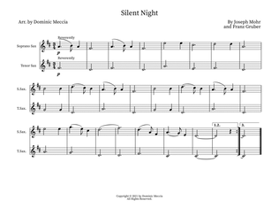 Book cover for Silent Night- Soprano Sax and Tenor Sax Duet