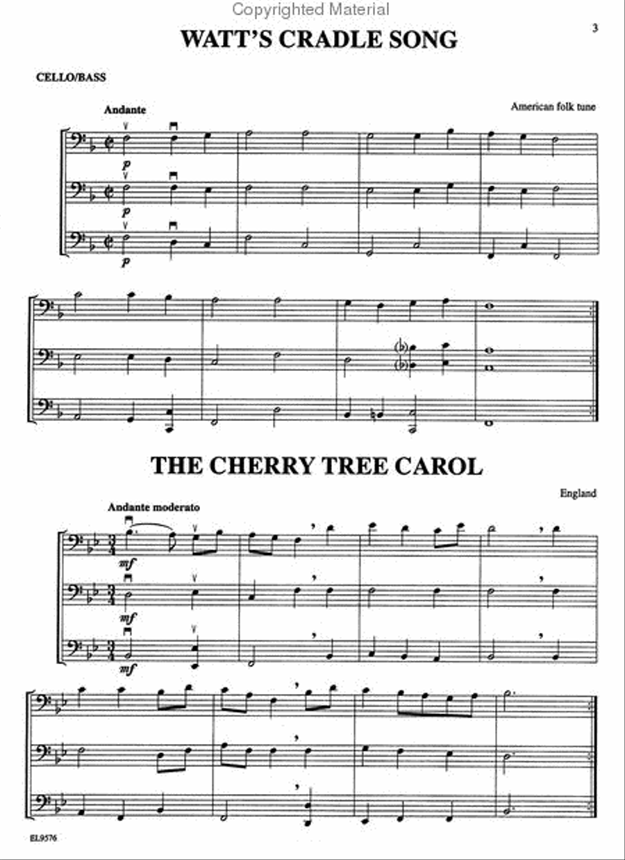 Christmas Trios For All (Cello/Bass) Small Ensemble scores gallery preview page 2