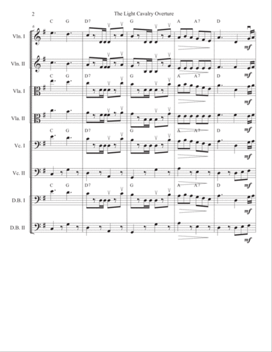 The Light Cavalry Overture String Orchestra scores gallery preview page 2