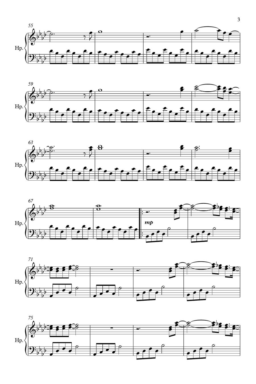 Clocks Harp scores gallery preview page 3
