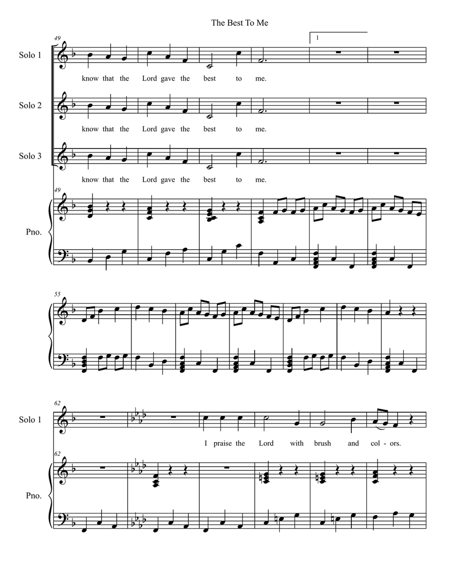 The Best To Me Medium Voice scores gallery preview page 5