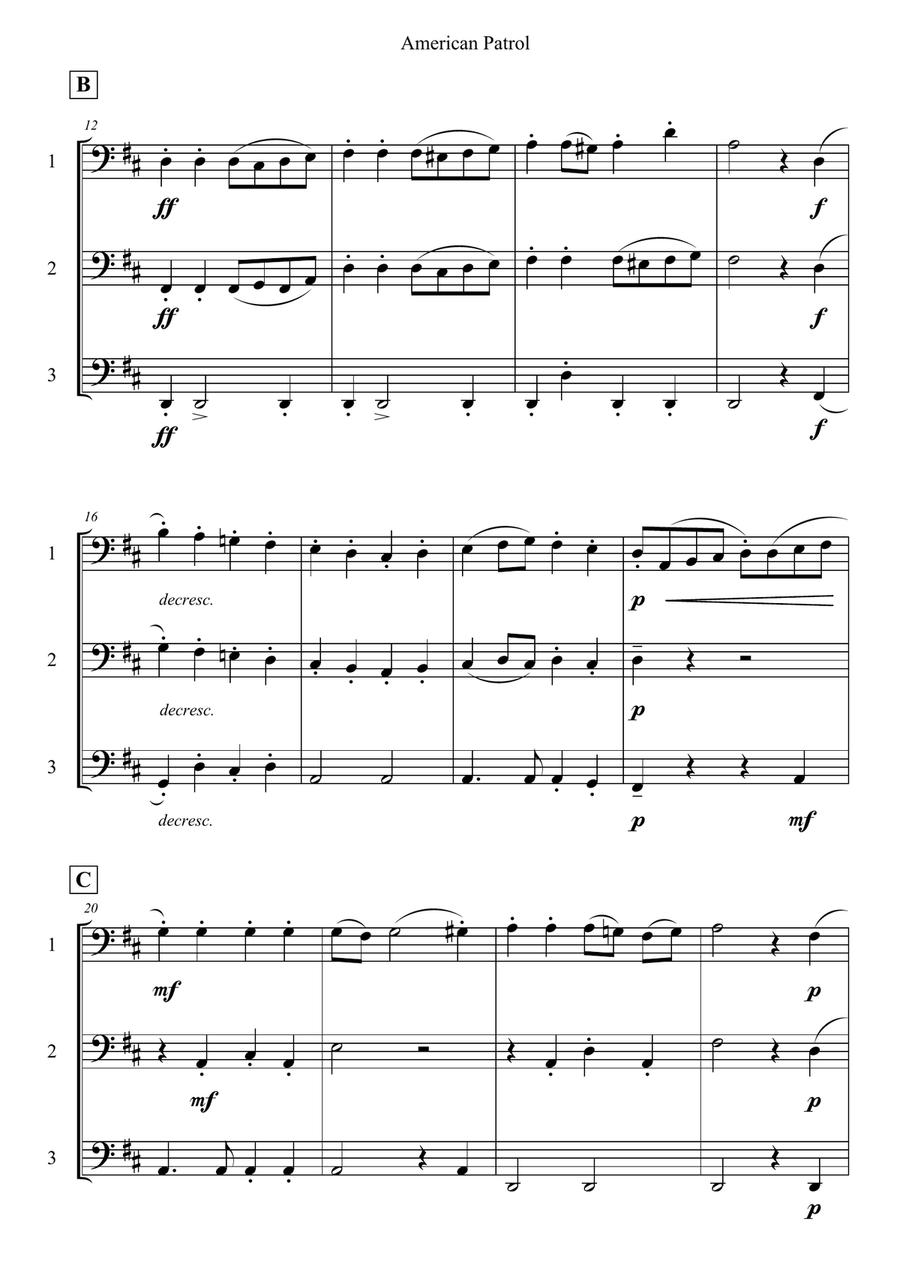 American Patrol Woodwind Trio scores gallery preview page 2