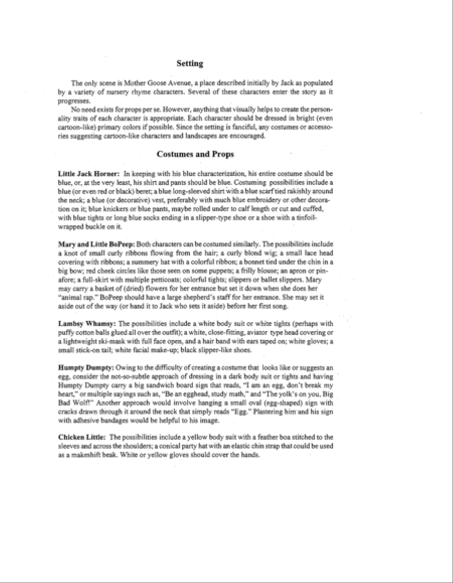 A Backpack Opera: Mother Goose Avenue (Performance Pack) Choir scores gallery preview page 4