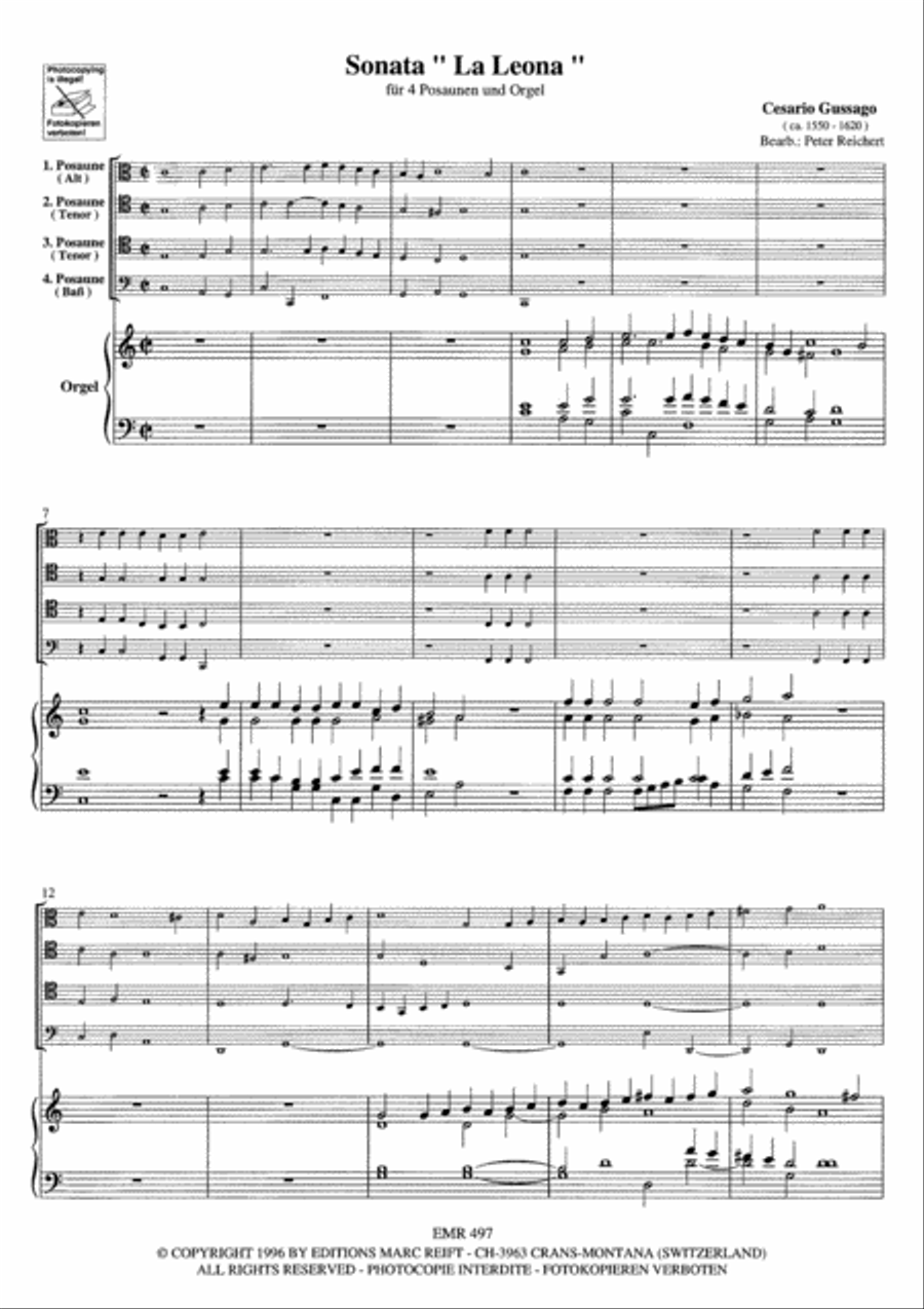 Sonata La Leona Sonata La Leona Trombone Quartet scores gallery preview page 3
