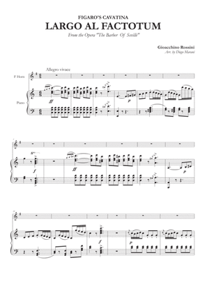 Figaro's Cavatina "Largo Al Factotum" for Horn and Piano