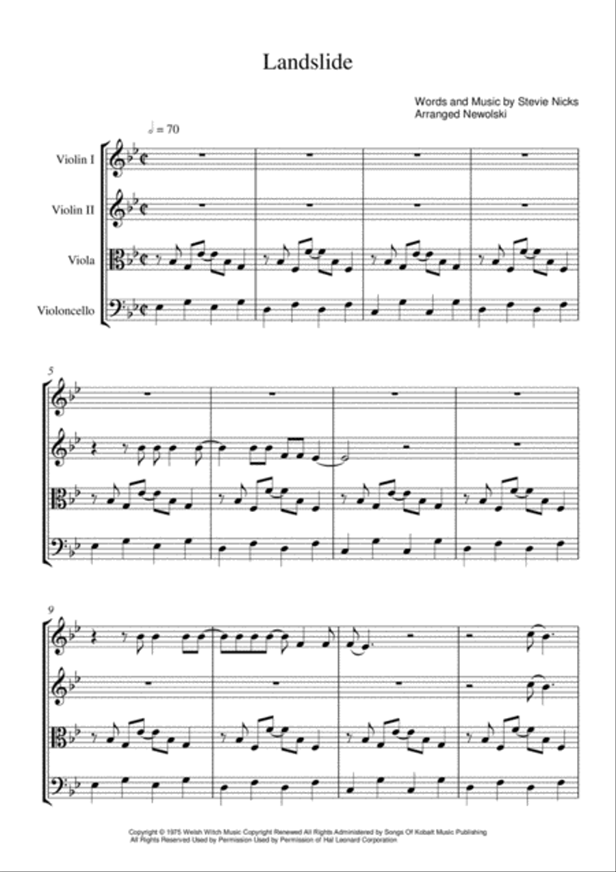 Landslide String Quartet scores gallery preview page 1