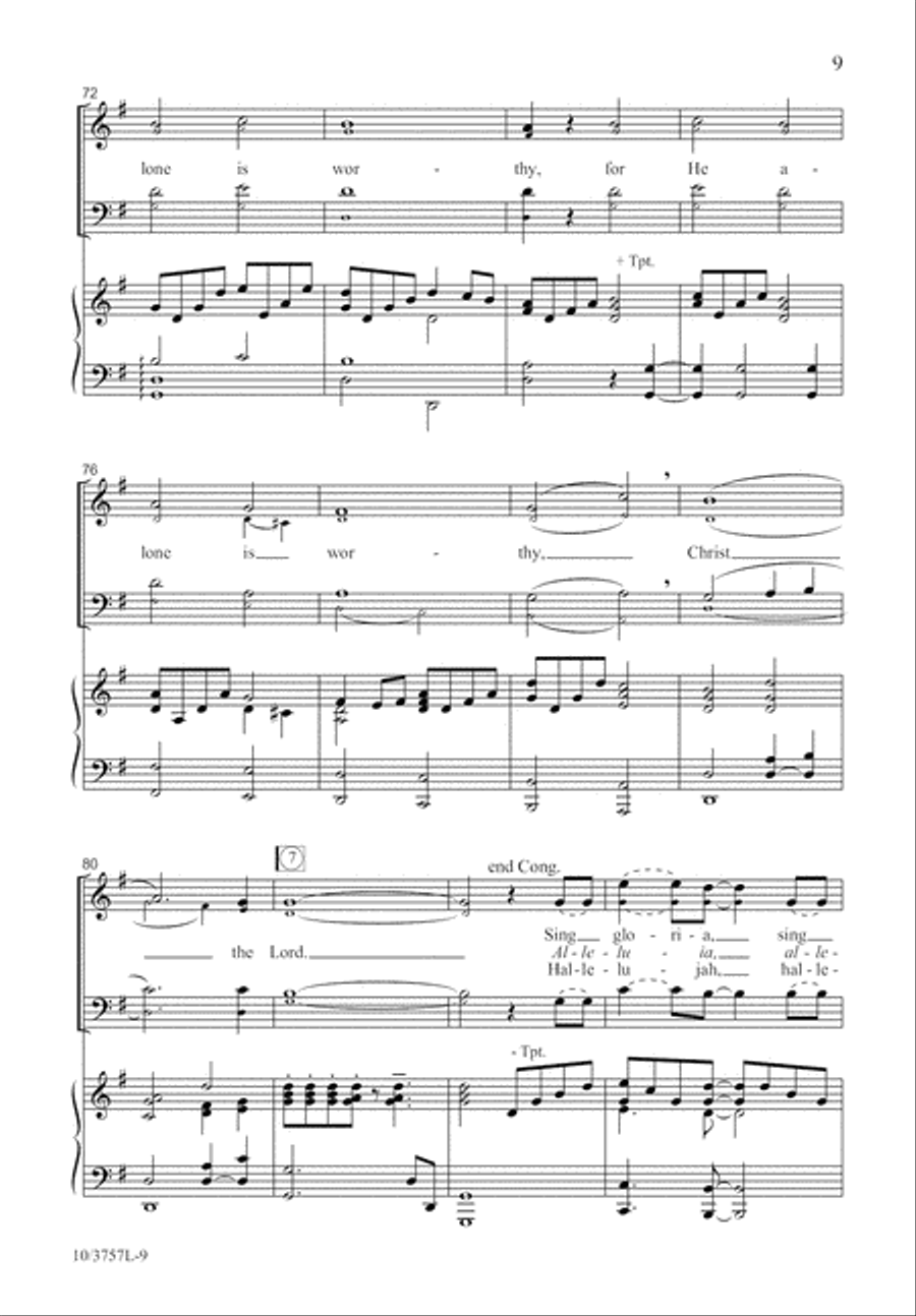 Come, and Adore Him 4-Part scores gallery preview page 9