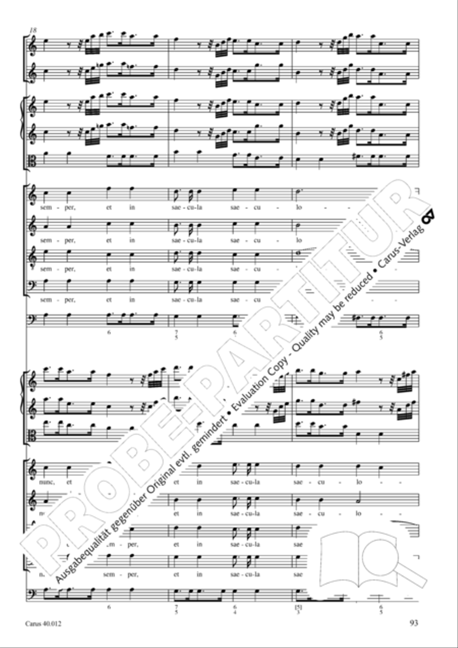 Beatus vir (How blest is he) Psalm 111 4-Part scores gallery preview page 94