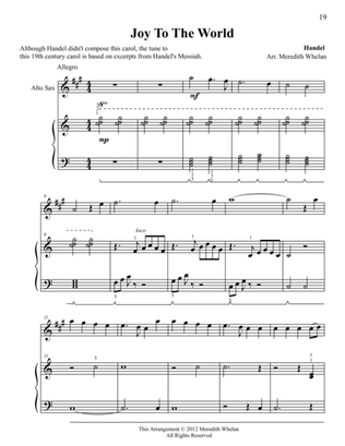 Christmas Duets for Alto Saxophone & Piano: Joy To The World