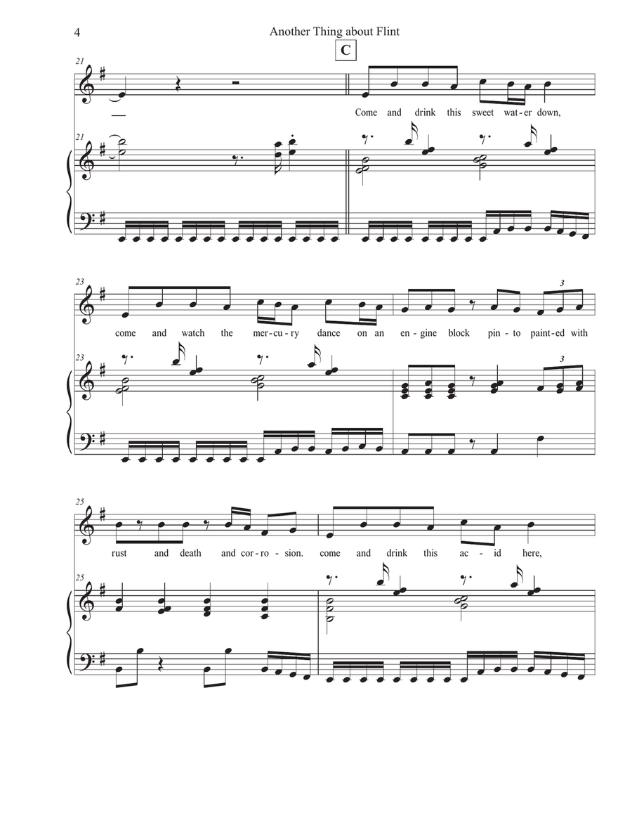 Water Songs No. 2: Another Thing about Flint (high voice) High Voice scores gallery preview page 4