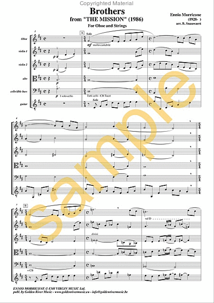 Brothers & Gabriels Oboe (for solo oboe/flute and strings) Flute scores gallery preview page 2