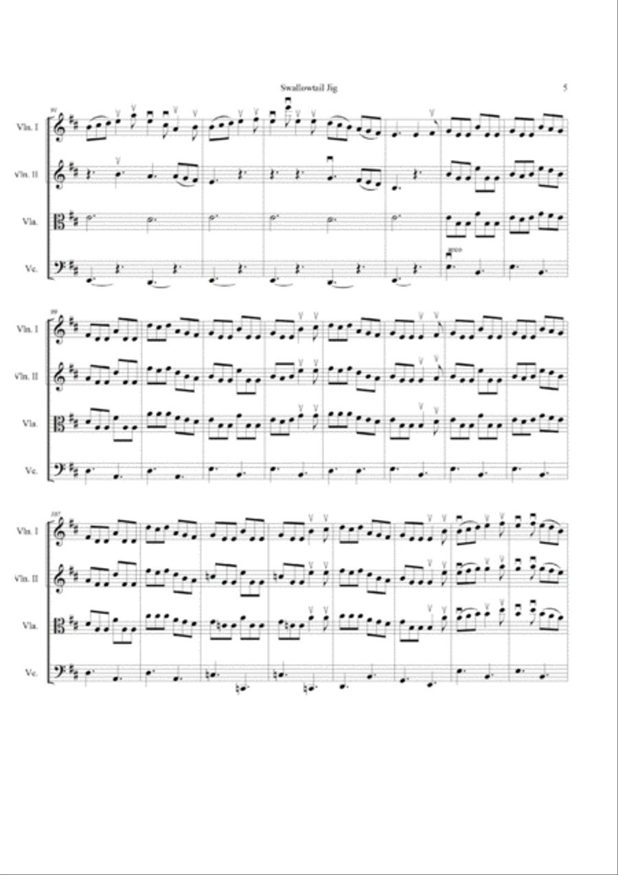 The Swallowtail Jig String Quartet scores gallery preview page 5