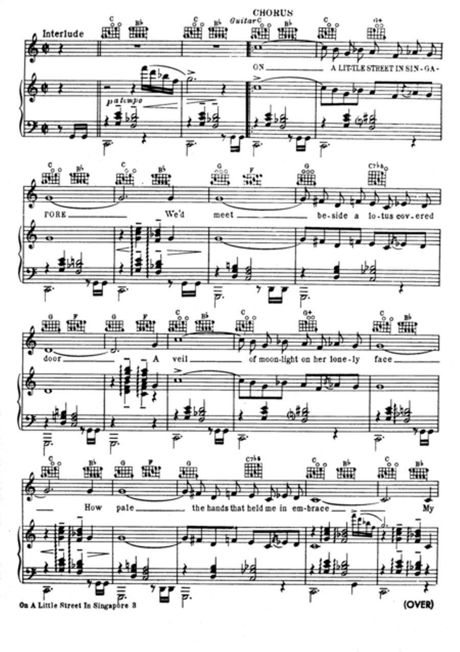 On A Little Street In Singapure Voice scores gallery preview page 3