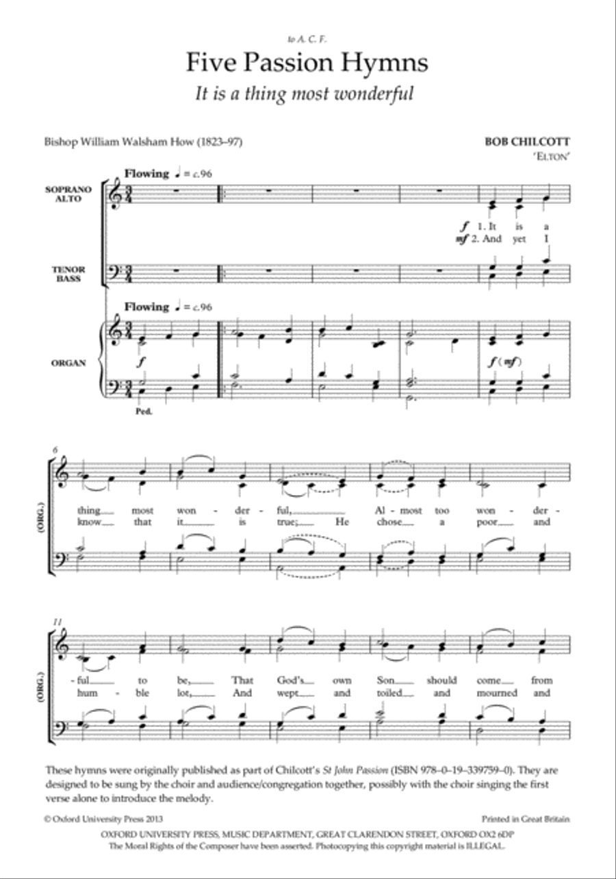 Five Passion Hymns Divisi scores gallery preview page 2