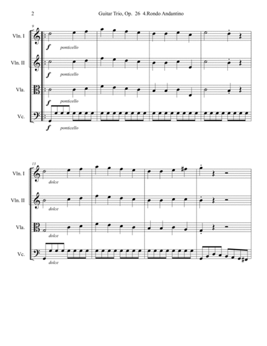 Guitar Trio, Op. 26, 4. Rondo Andantino image number null