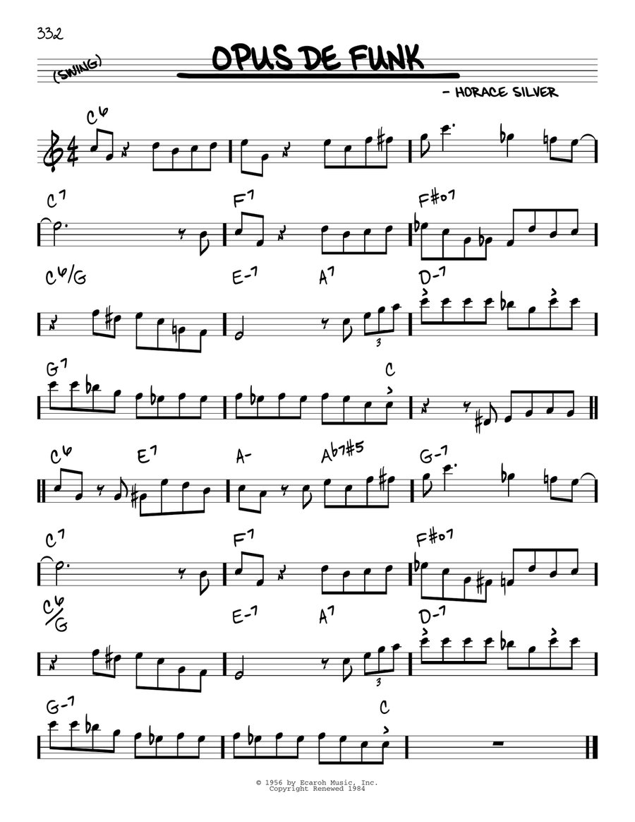 Opus De Funk Opus De Funk Piano scores gallery preview page 1