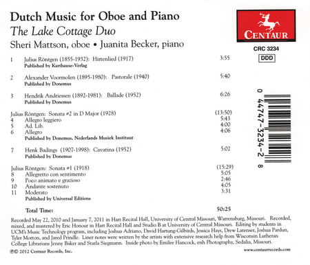 Dutch Music for Oboe and Piano