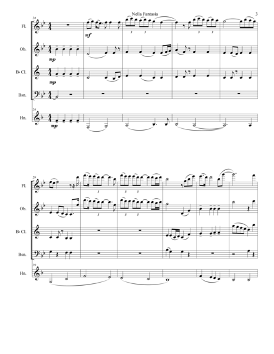 Nella Fantasia Woodwind Quintet scores gallery preview page 3