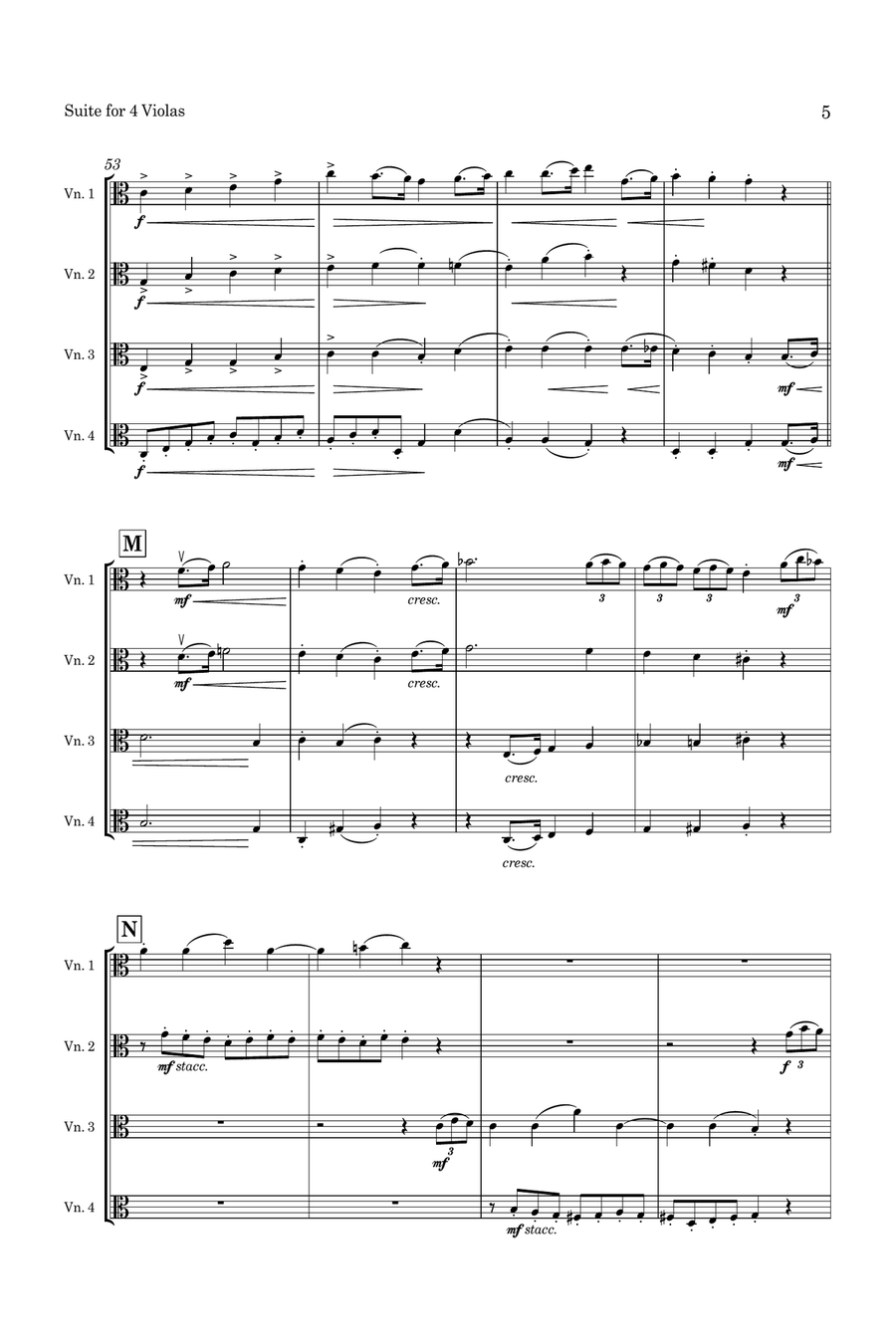 Söchting Suite for 4 Violas Op. 58 for 4 Violas Small Ensemble scores gallery preview page 6