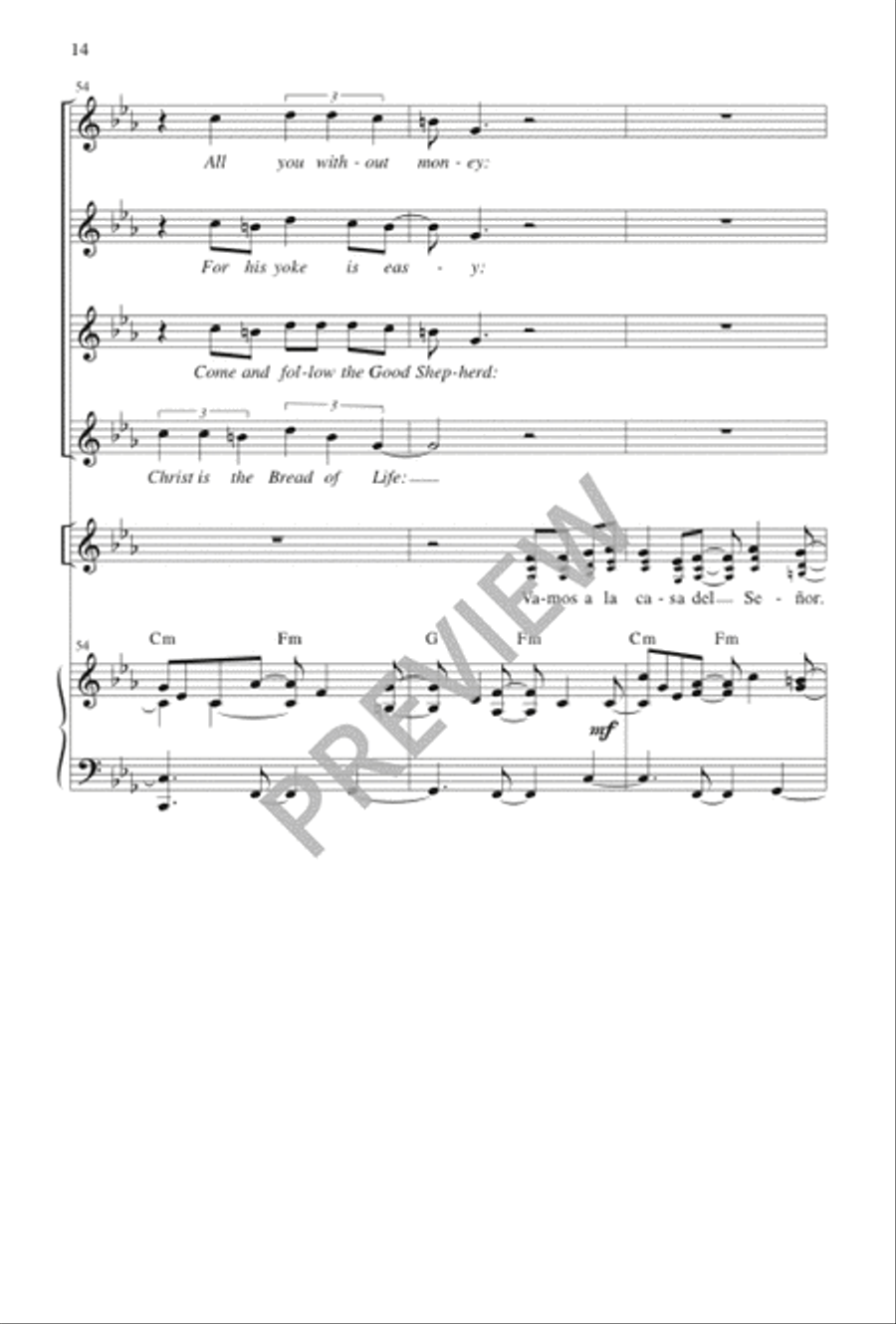 Qué Alegría Cuando Me Dijeron / I Rejoiced When I Heard Them Say 3-Part scores gallery preview page 14