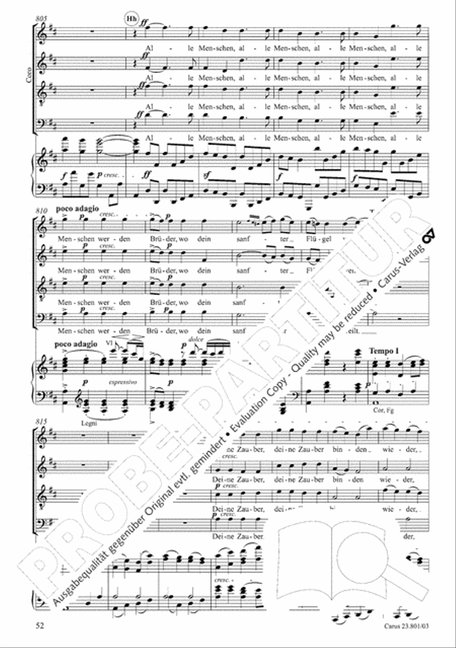 Symphony No. 9, Op. 125 - Finale (Choral Symphony) 4-Part scores gallery preview page 53