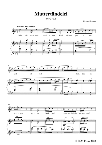 Richard Strauss-Muttertändelei,in B flat Major,Op.43 No.2 image number null