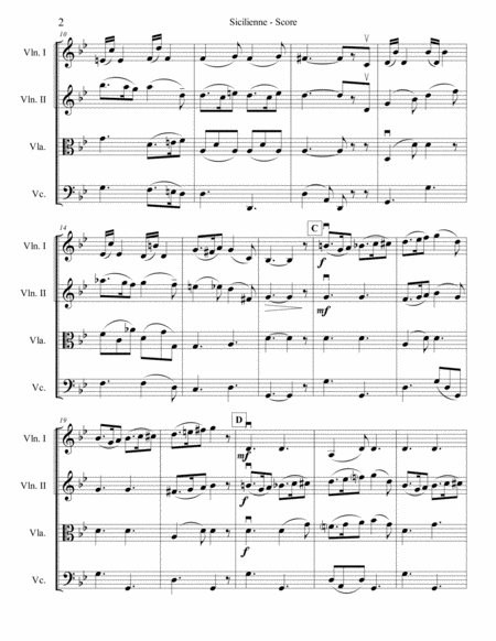 Faure Sicilenne for String Quartet image number null