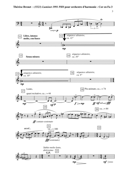 Thérèse Brenet: (5523) Luminet 1991 PH8 for concert band, horn in F 3 part