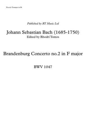 Book cover for Bach BWV 1047 Brandenburg Concerto - piccolo trumpet Bb part