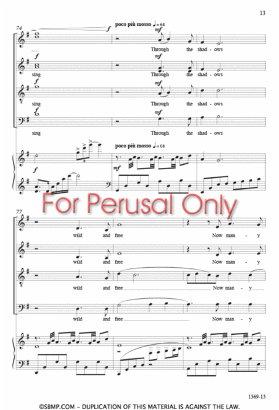 Melancholy Flower - SATB Octavo 4-Part scores gallery preview page 12