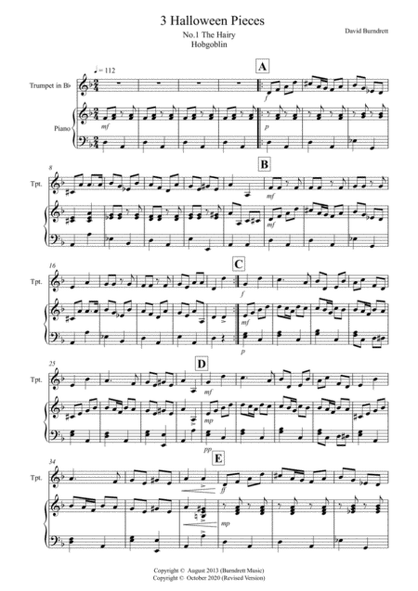 3 halloween Pieces for Trumpet And Piano image number null