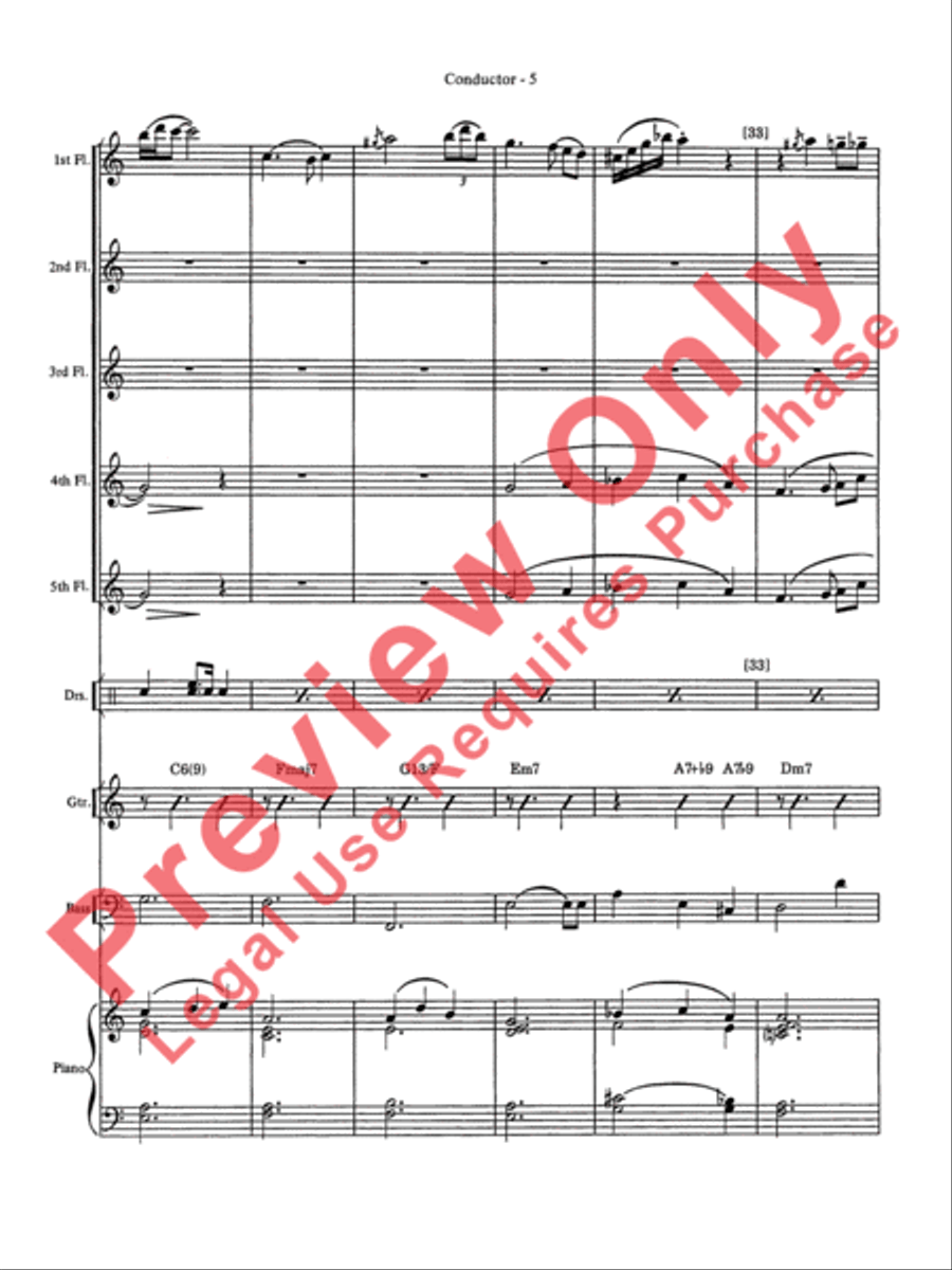 Over the Rainbow Flute Choir scores gallery preview page 6