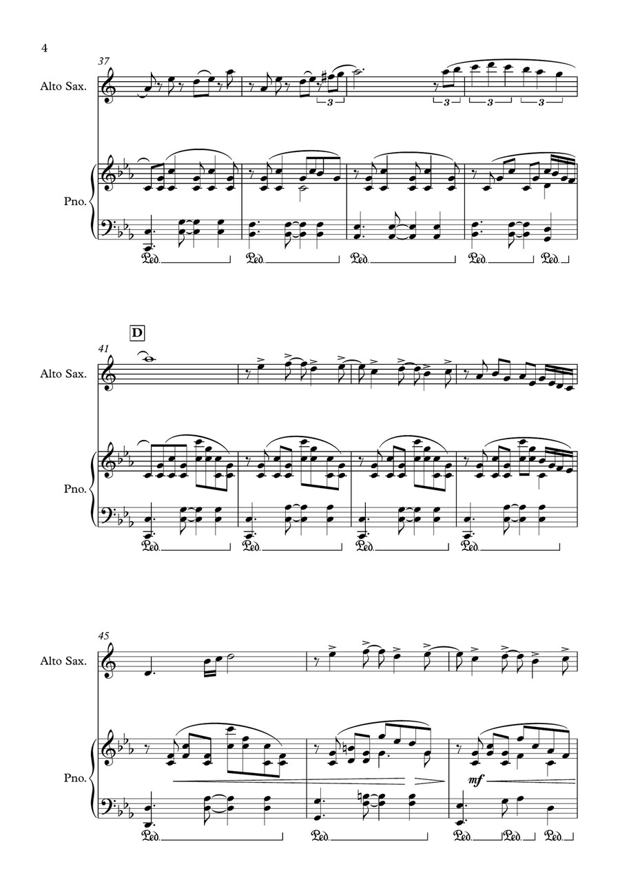 Parallel Lines (Alto Saxophone & Piano) Chamber Music scores gallery preview page 5