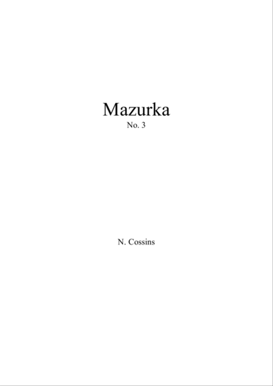 Mazurka No. 3 - N. Cossins (Original Piano Composition) Piano Method scores gallery preview page 1